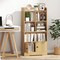 Freestanding Engineered Wood Bookshelf, 4-Tier Display Shelf with Doors